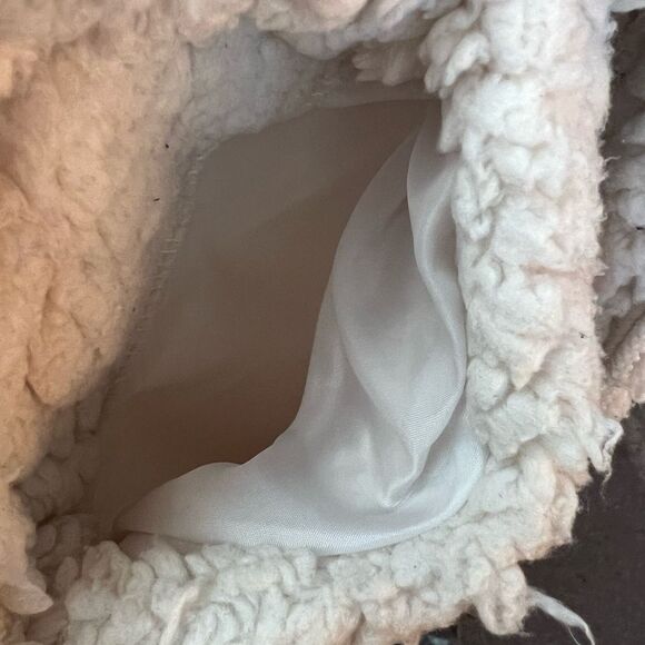 Madden Sherpa fuzzy zip up hooded womens Jacket sweater cream size small - Picture 6 of 8